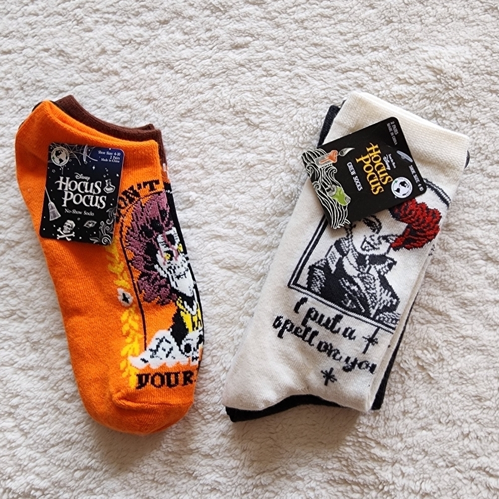 New Halloween Disney Hocus Pocus women's one size socks bundle of 4